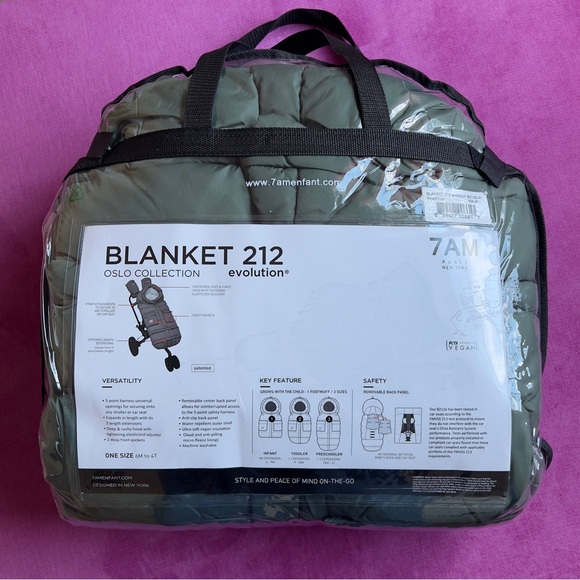 NWT 7AM Enfant Blanket 212 Evolution Oslo Extendable Footmuff in Pine Plush - Picture 6 of 7